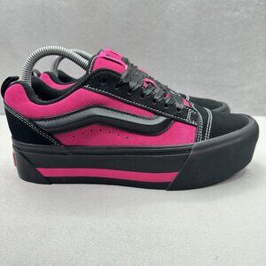 Vans Knu Skool Platform Women’s Size 8.5 Black Pink Stacked Casual Sneakers NEW